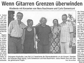 Gitarrenakademie 2012 Pressebericht